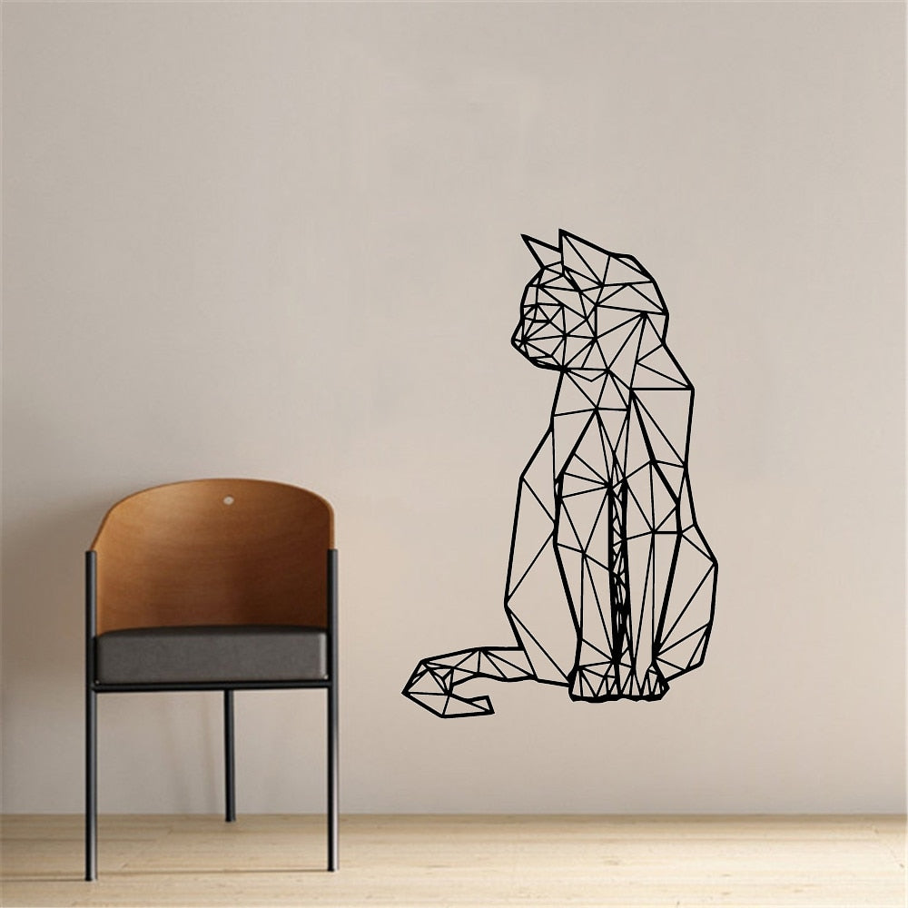 Cute Cat Geometry Wall Sticker