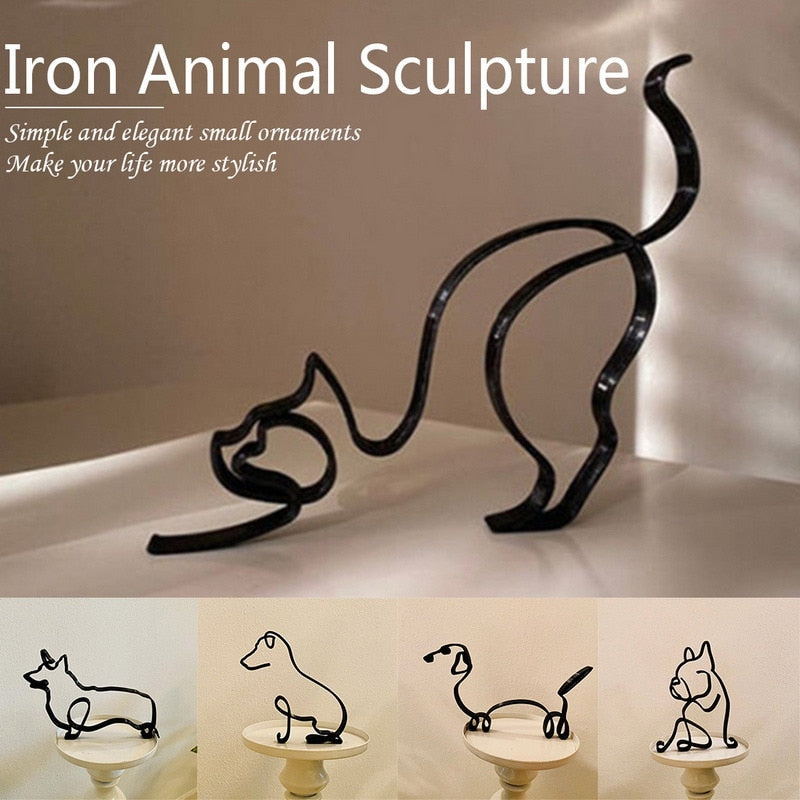 Cat Minimalist Art Sculpture