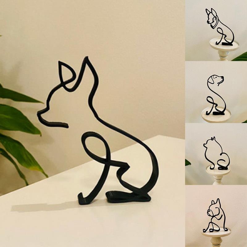 Cat Art Sculpture Simple Metal