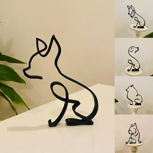 Cat Art Sculpture Simple Metal