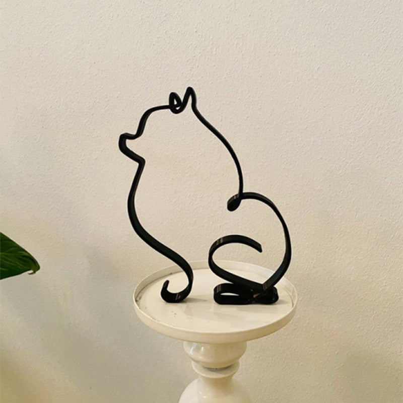 Cat Minimalist Art Sculpture