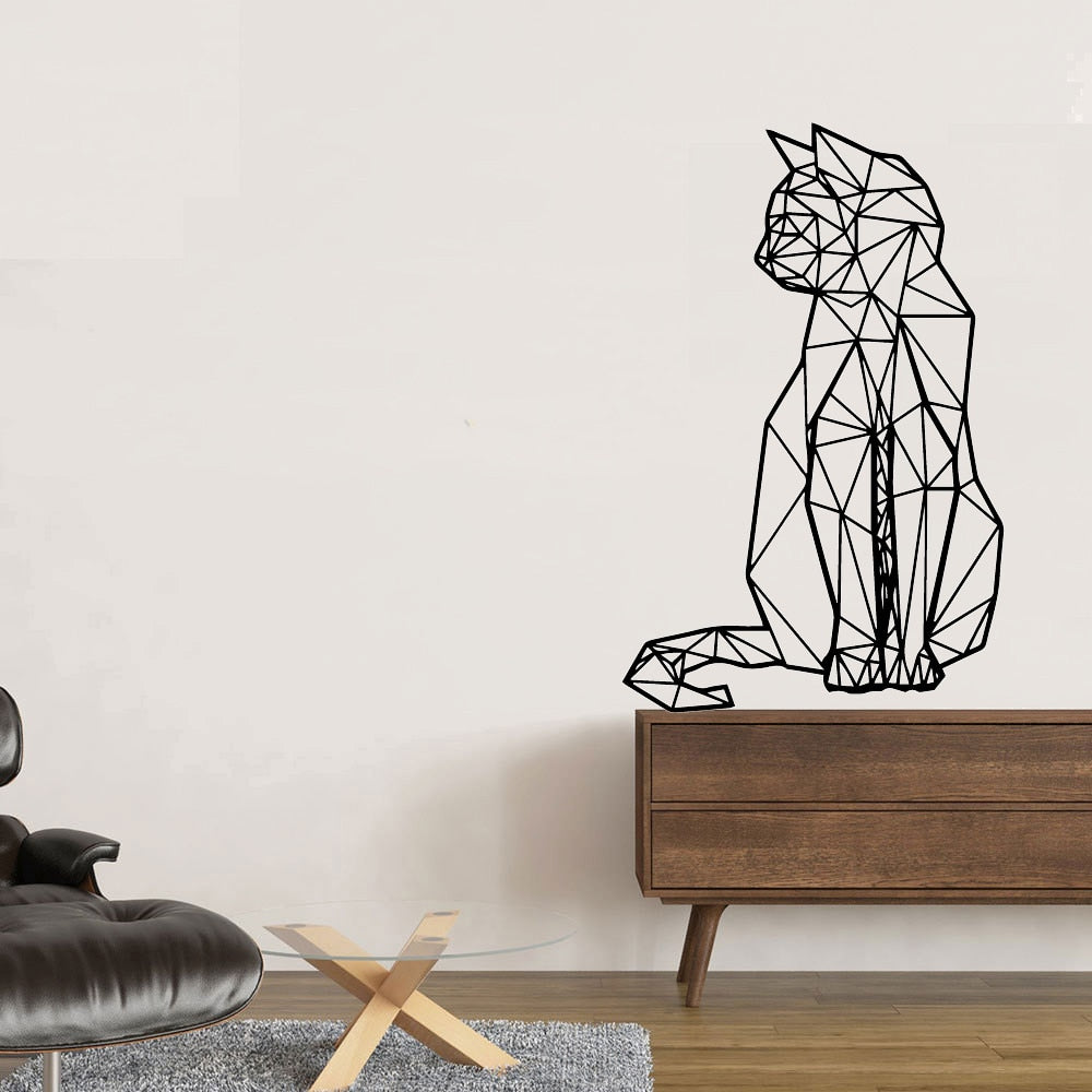 Cute Cat Geometry Wall Sticker