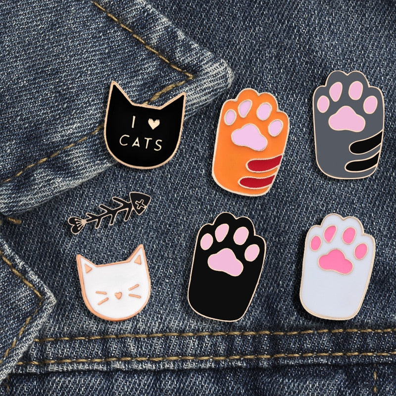 Cartoon Cat Foot Acrylic Brooch Pin