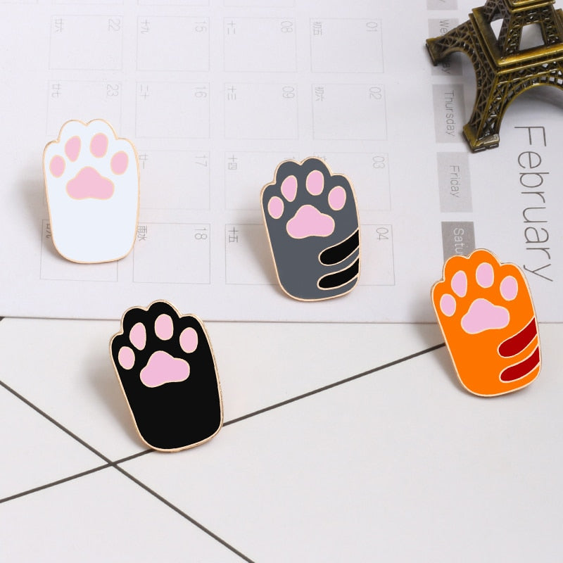 Cartoon Cat Foot Acrylic Brooch Pin