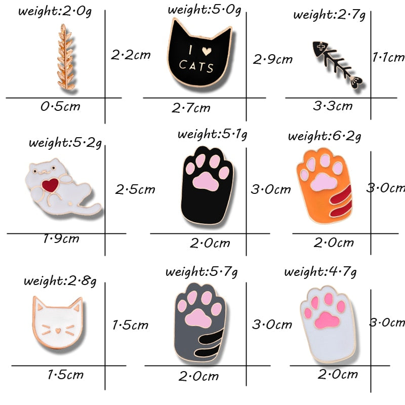 Cartoon Cat Foot Acrylic Brooch Pin