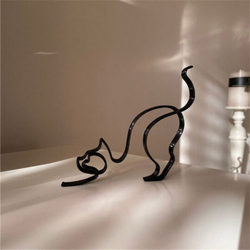 Cat Minimalist Art Sculpture