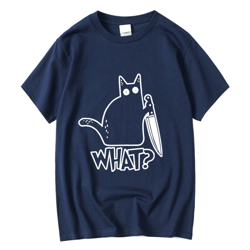 Knife Cat print T shirt