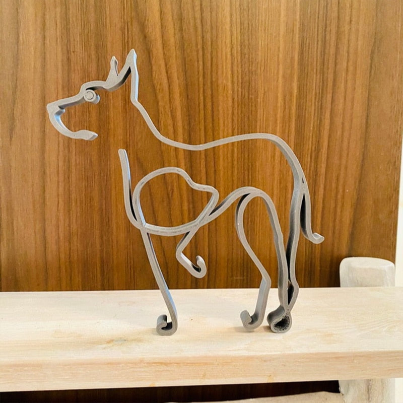 Cat Art Sculpture Simple Metal