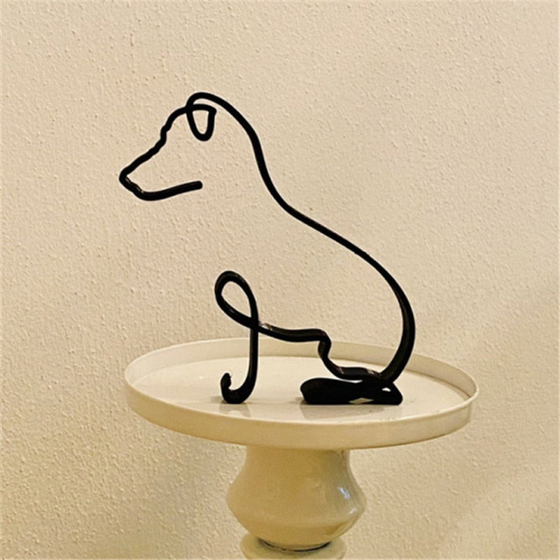 Cat Art Sculpture Simple Metal