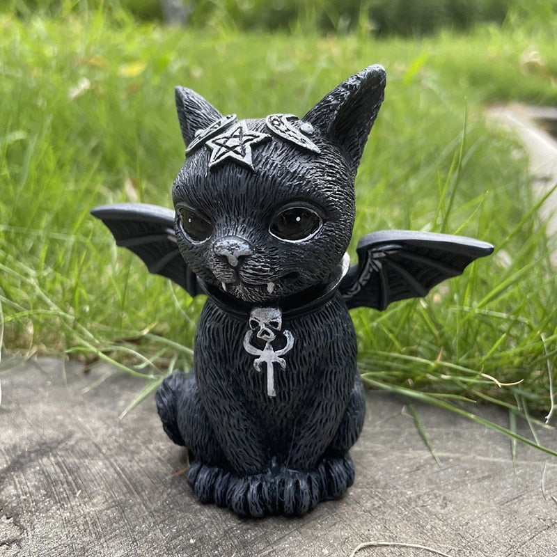 Garden Witch Cat Sculpture