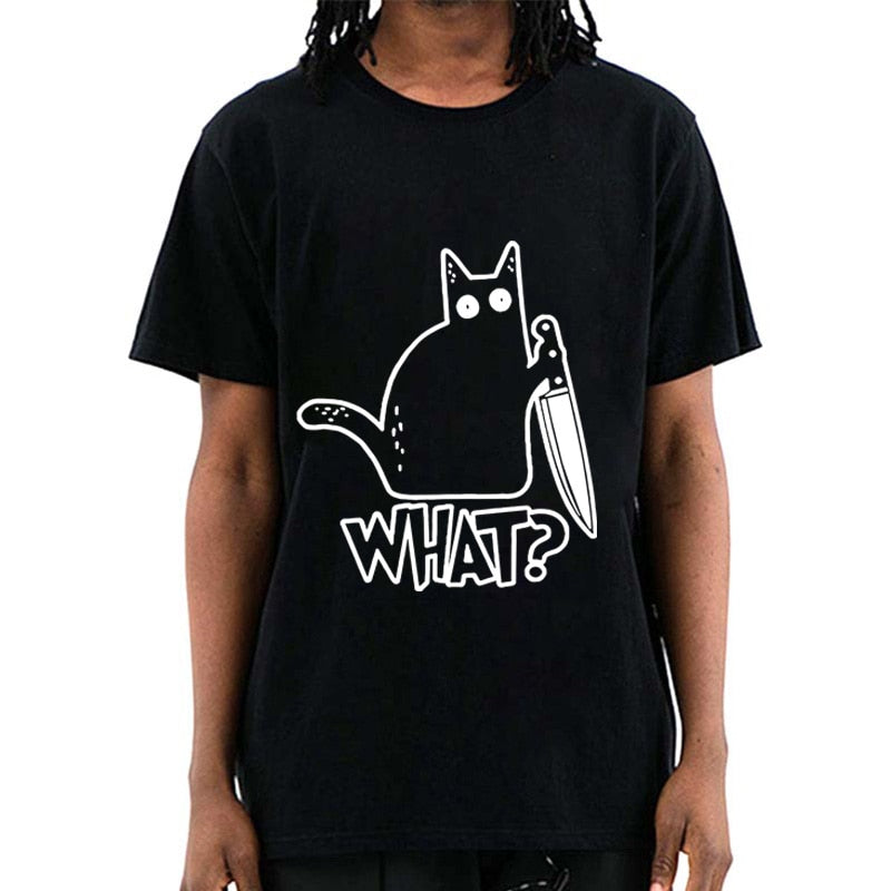 Knife Cat print T shirt