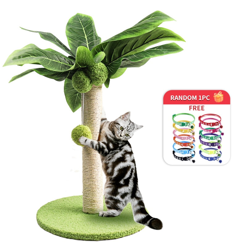 Cute Green Leaves Cat Scratching Post