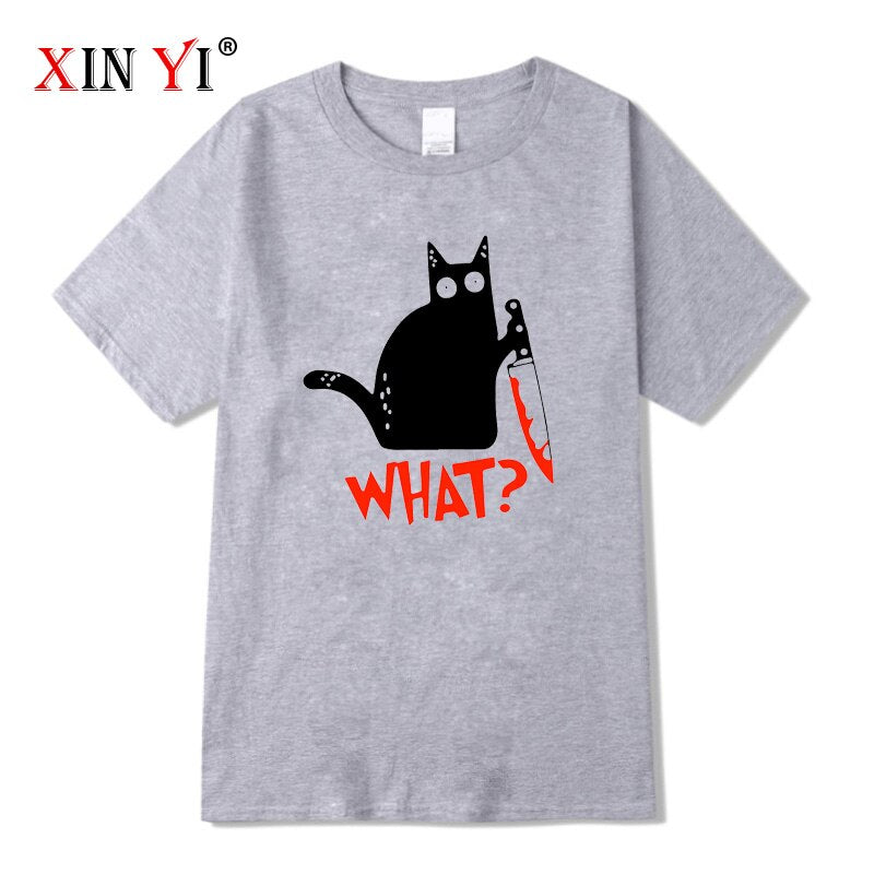 Knife Cat print T shirt