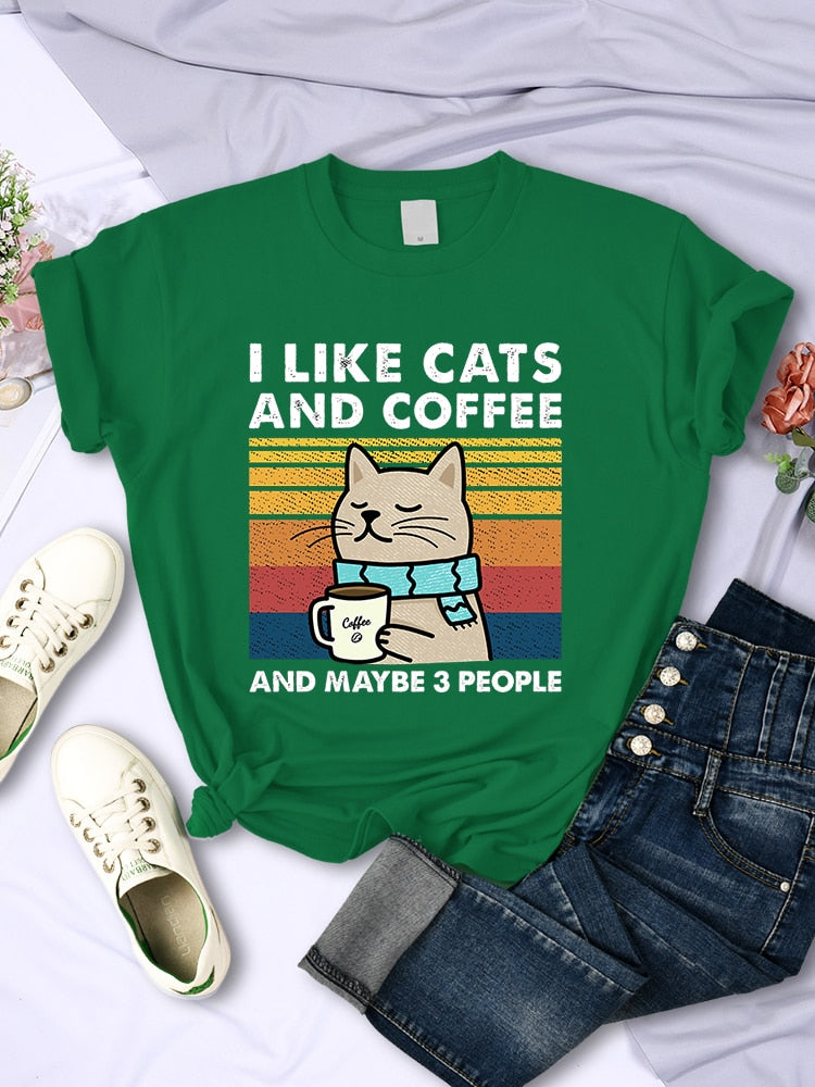 I Like Cats And Coffee T Shirt