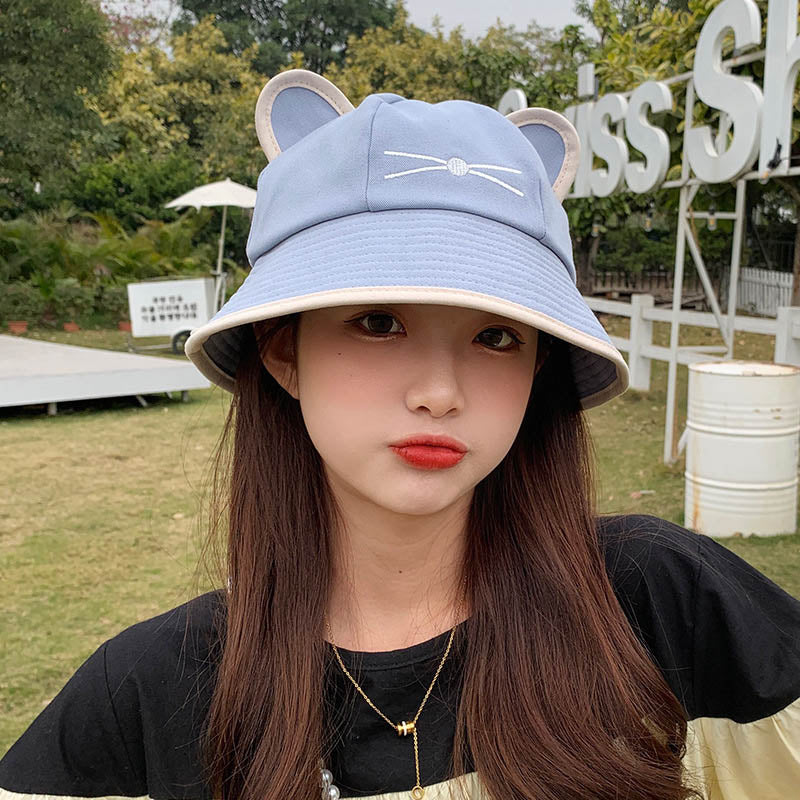 Korean Cartoon Cat Ears Bucket Hat