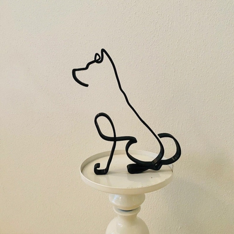 Cat Art Sculpture Simple Metal