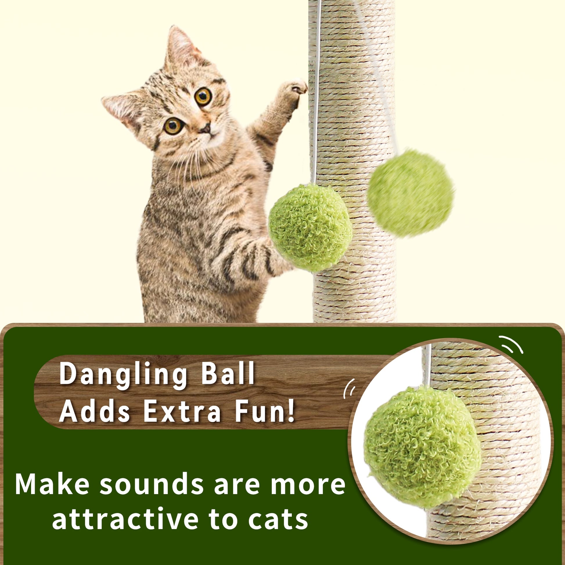 Cute Green Leaves Cat Scratching Post