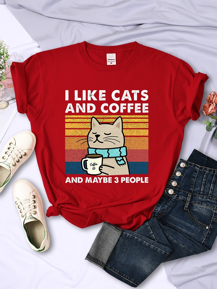 I Like Cats And Coffee T Shirt