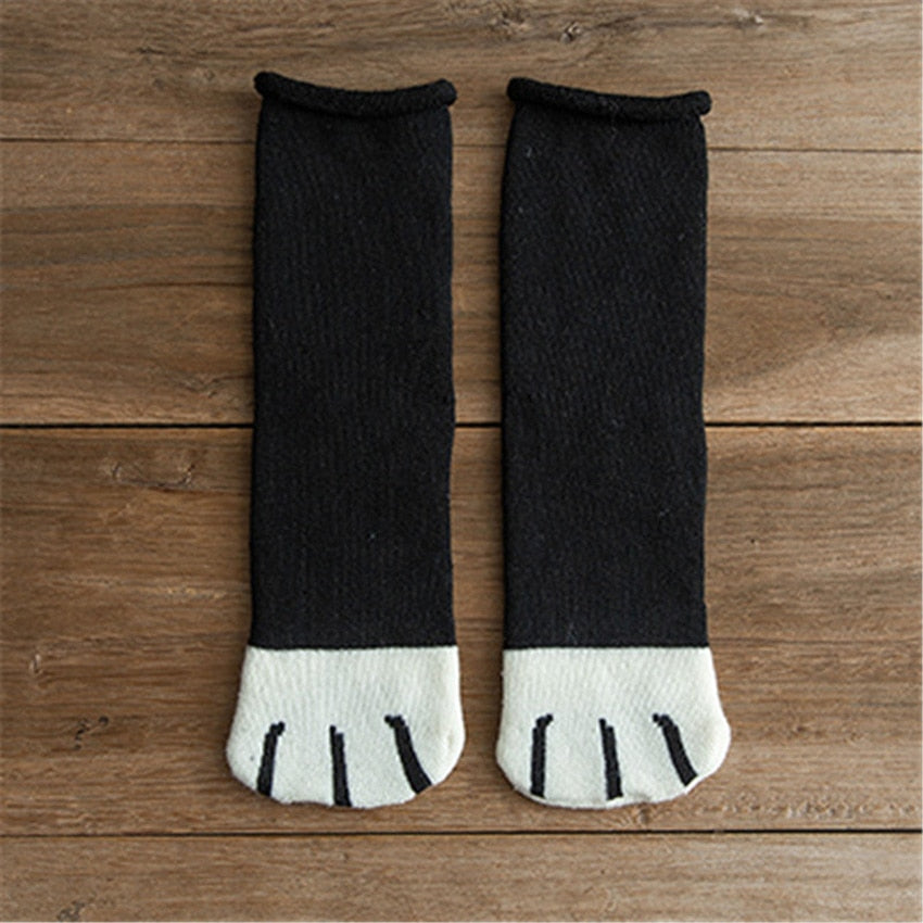 Winter Cat Paw Cartoon Pattern Series Cotton  Socks