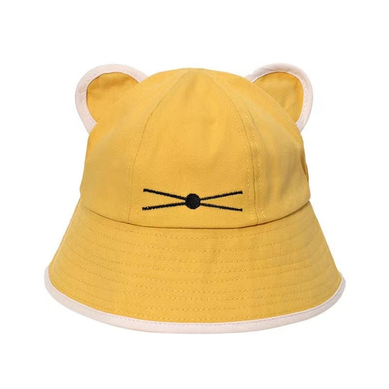 Korean Cartoon Cat Ears Bucket Hat