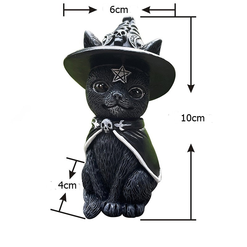 Garden Witch Cat Sculpture