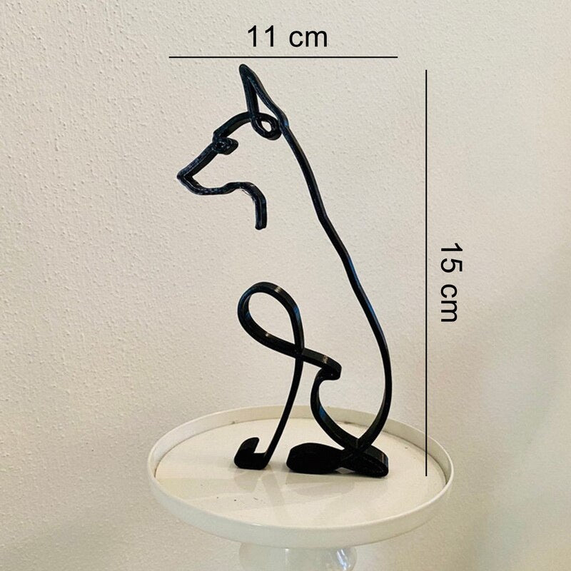 Cat Art Sculpture Simple Metal