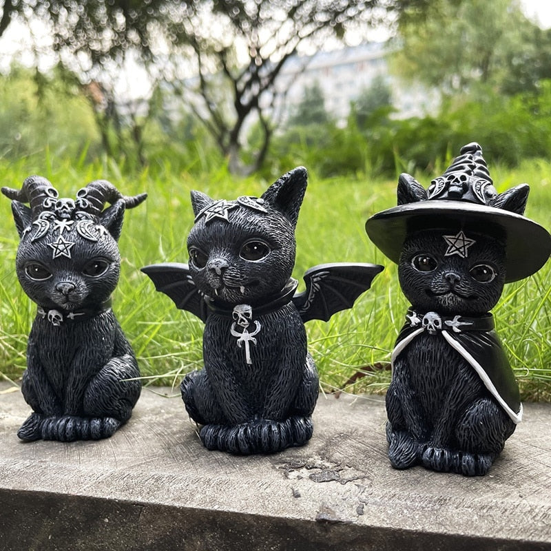 Garden Witch Cat Sculpture