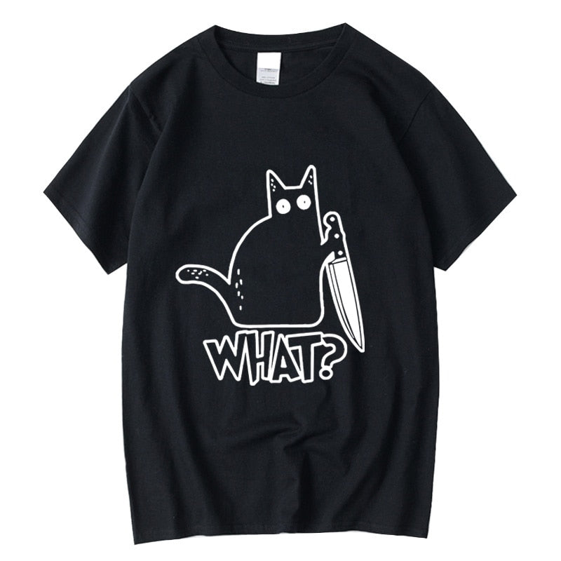 Knife Cat print T shirt