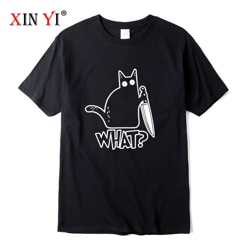 Knife Cat print T shirt