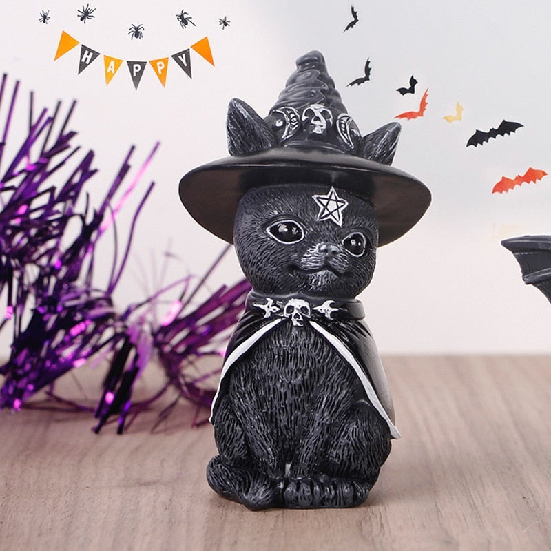 Garden Witch Cat Sculpture