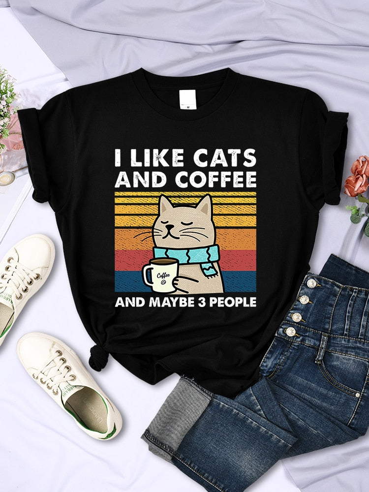 I Like Cats And Coffee T Shirt