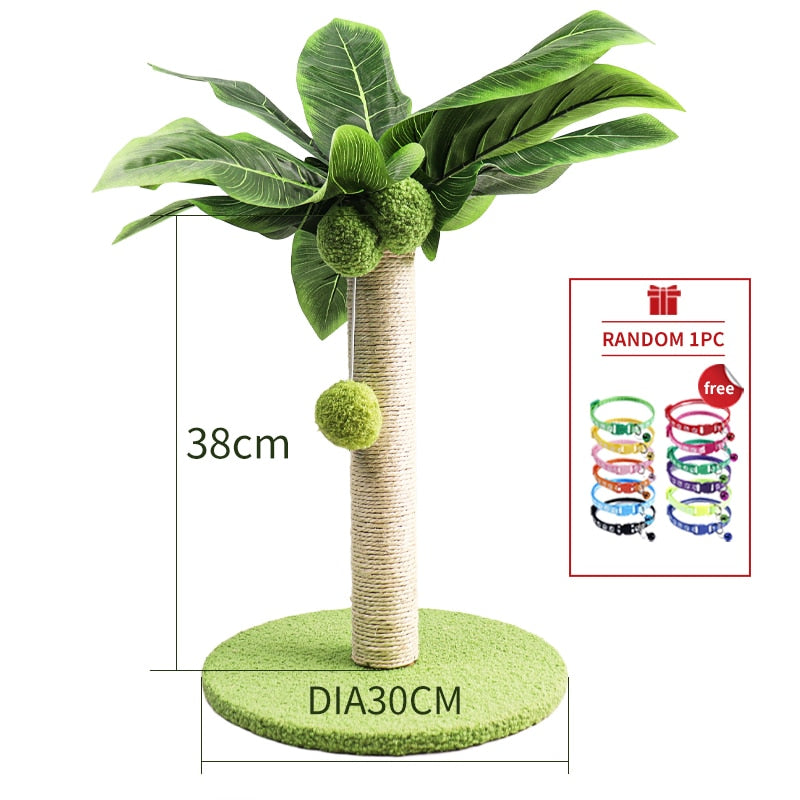 Cute Green Leaves Cat Scratching Post