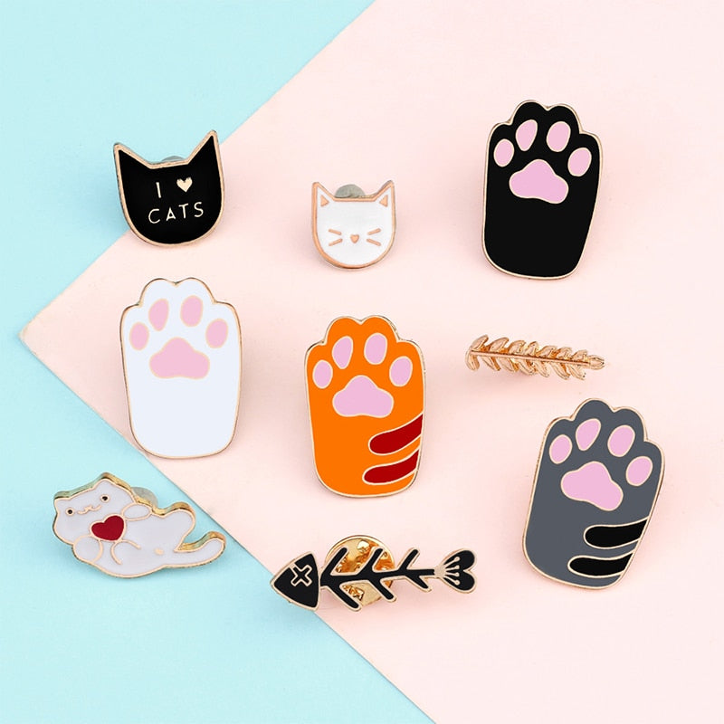 Cartoon Cat Foot Acrylic Brooch Pin