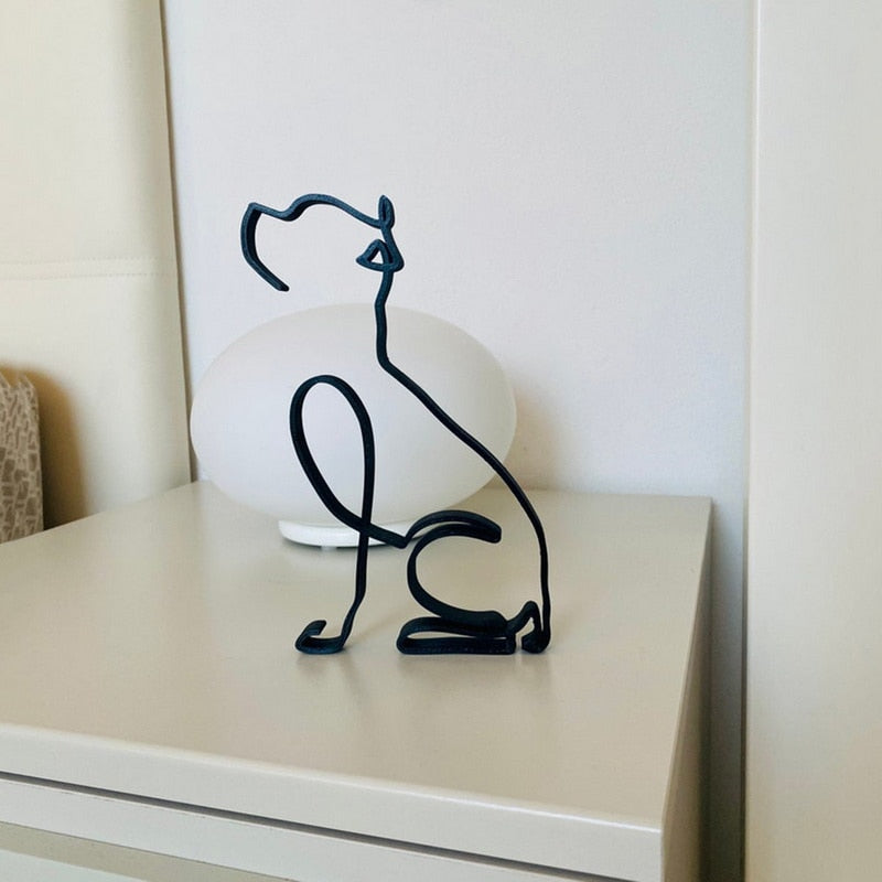 Cat Art Sculpture Simple Metal