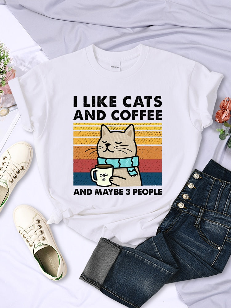 I Like Cats And Coffee T Shirt