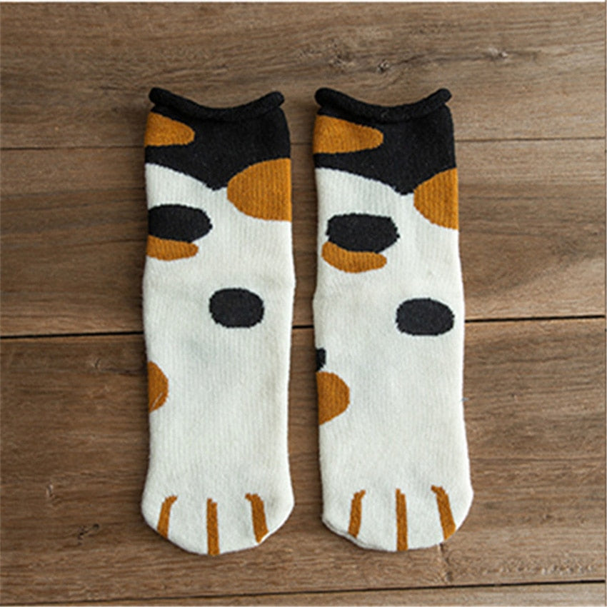 Winter Cat Paw Cartoon Pattern Series Cotton  Socks