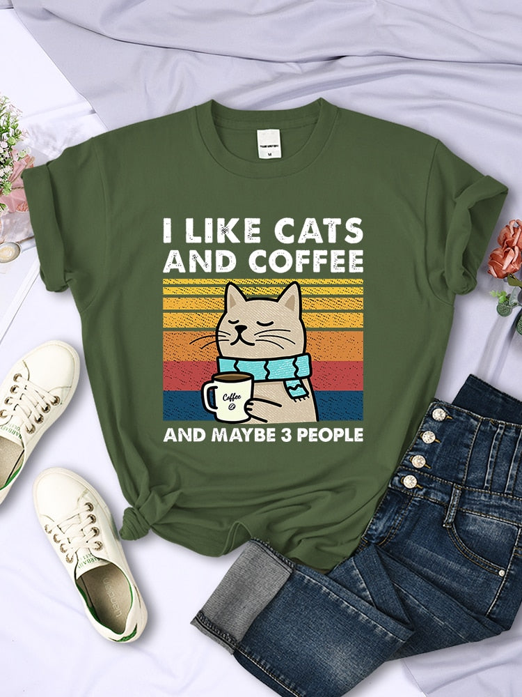 I Like Cats And Coffee T Shirt