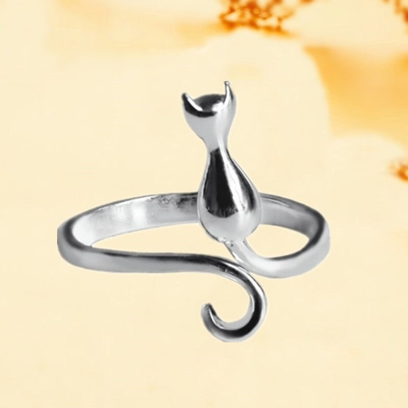 925 Sterling Silver Cat Rings