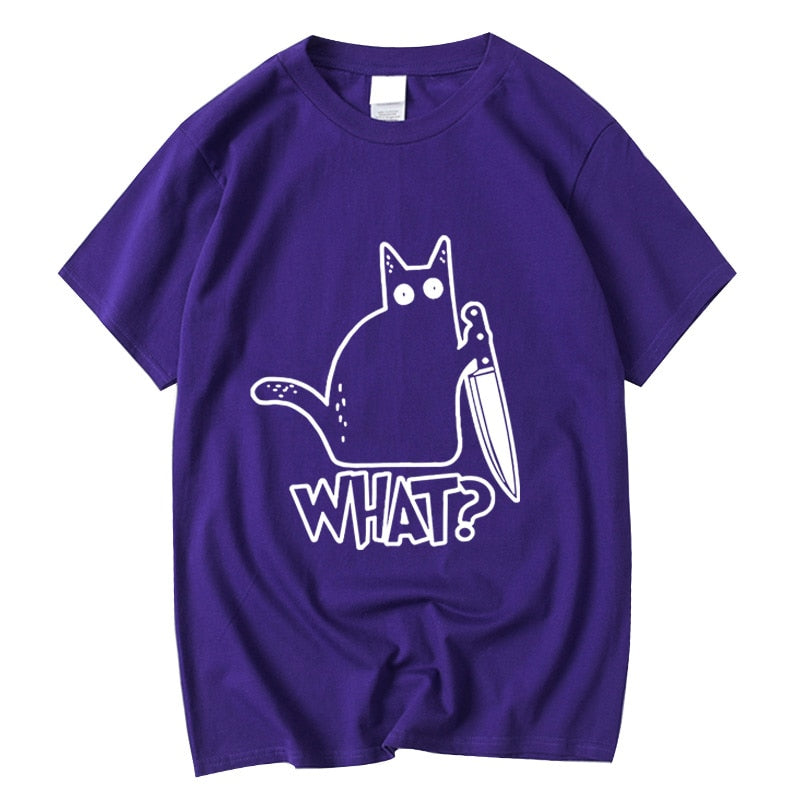 Knife Cat print T shirt