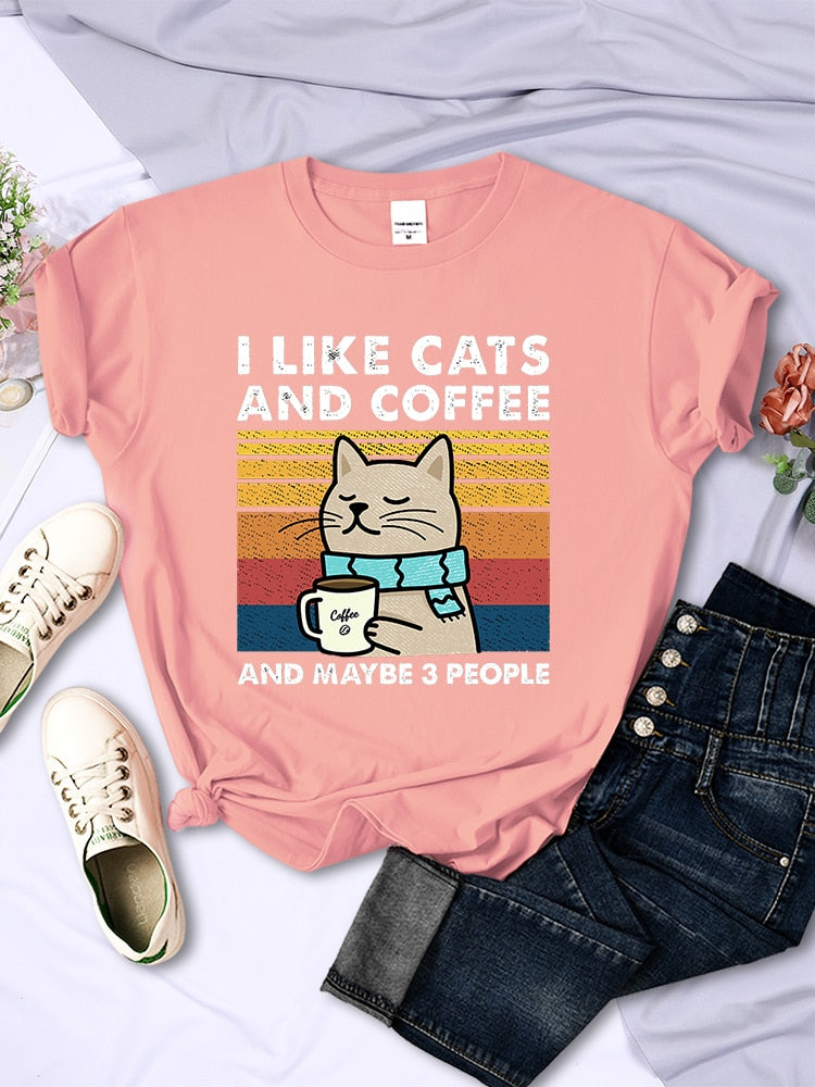 I Like Cats And Coffee T Shirt