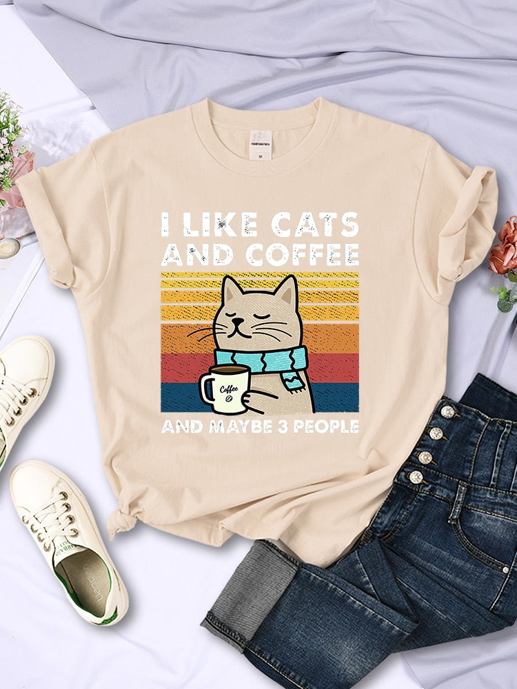 I Like Cats And Coffee T Shirt