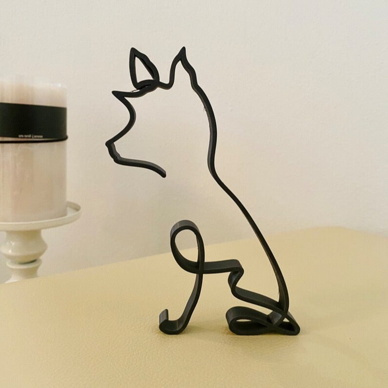 Cat Art Sculpture Simple Metal