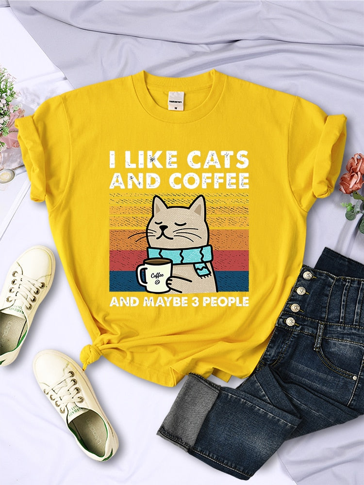 I Like Cats And Coffee T Shirt