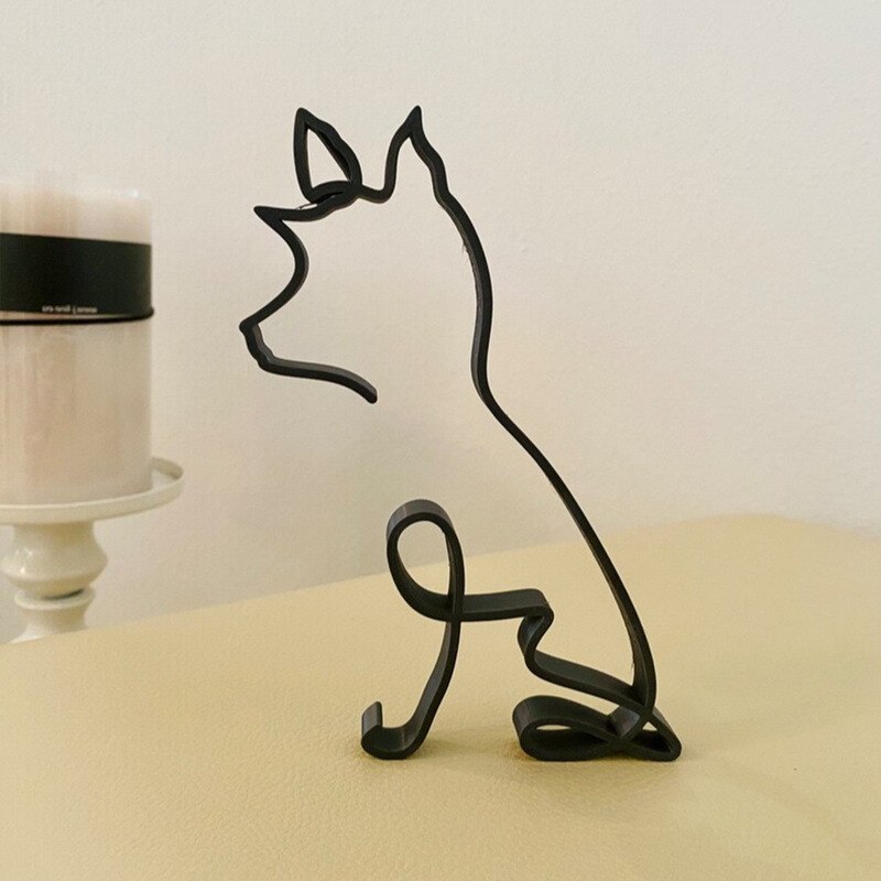 Cat Minimalist Art Sculpture