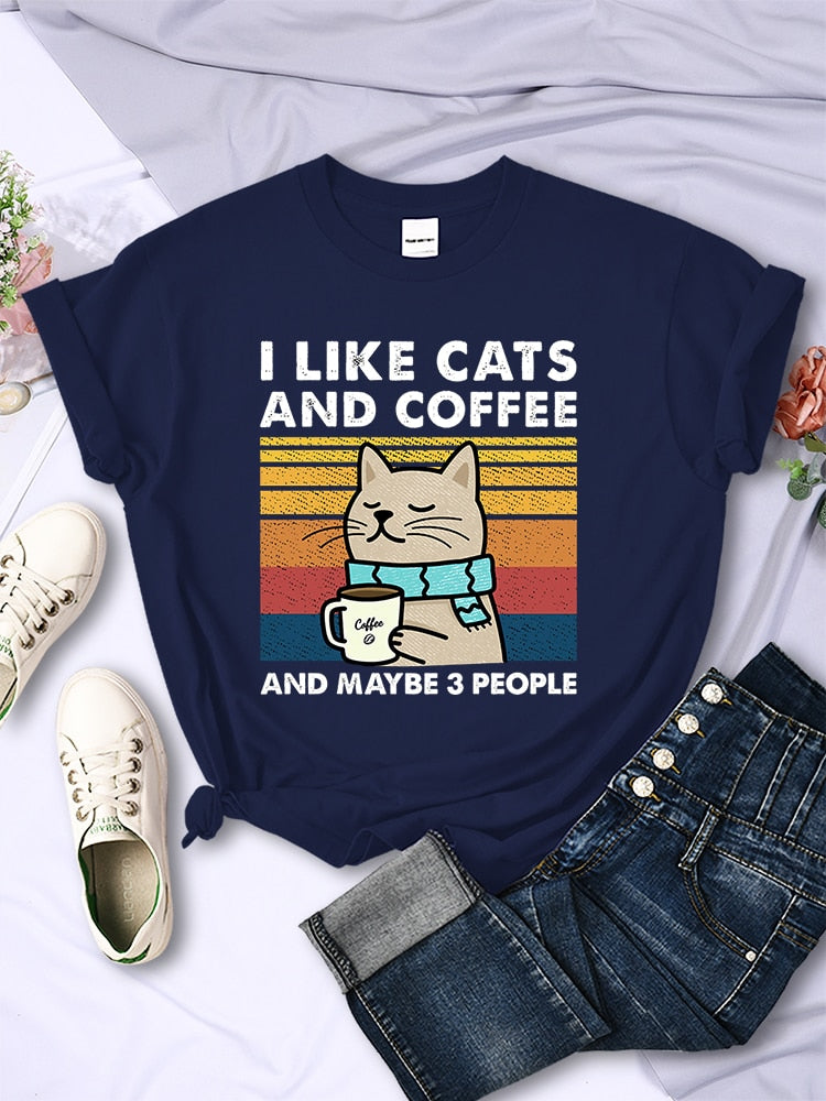 I Like Cats And Coffee T Shirt