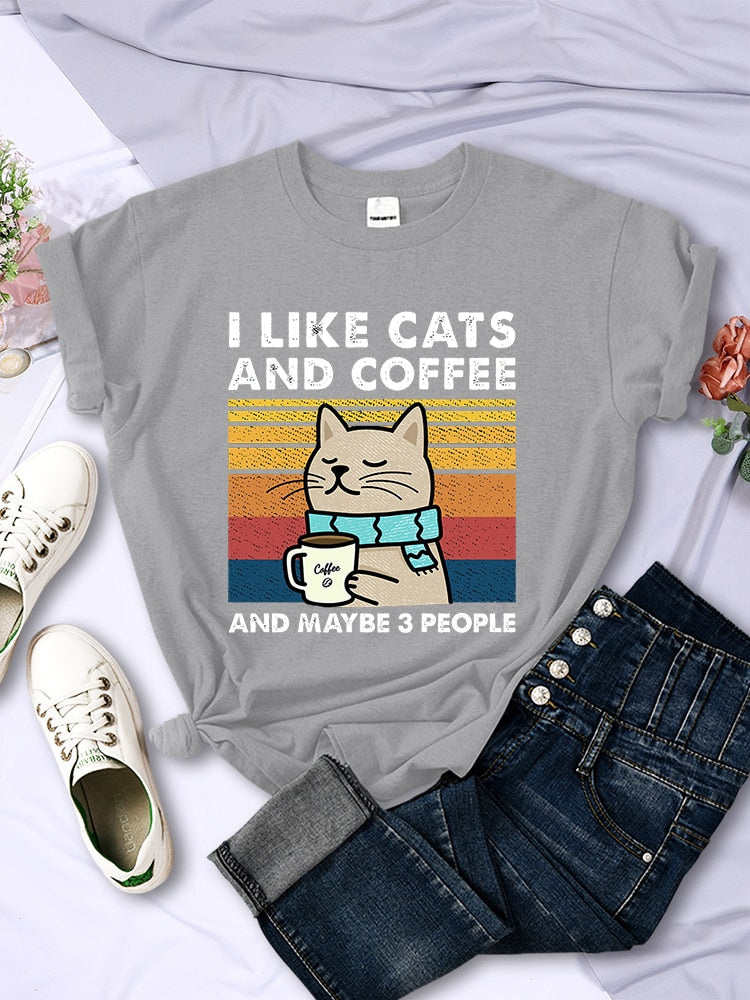 I Like Cats And Coffee T Shirt